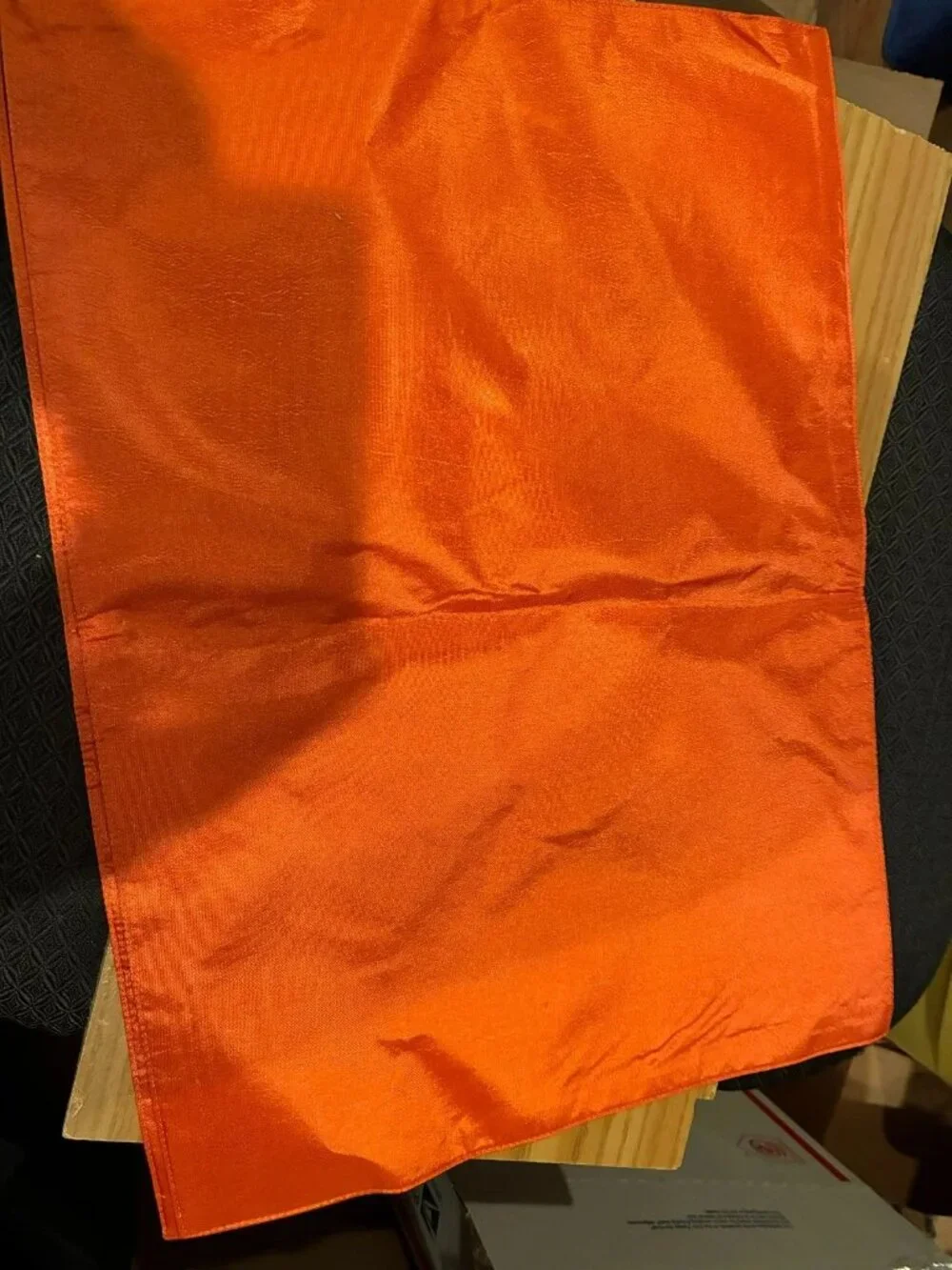 2 Orange placemats with embroidery 13 INCHES BY 18 INCHES brand new NOT handmade